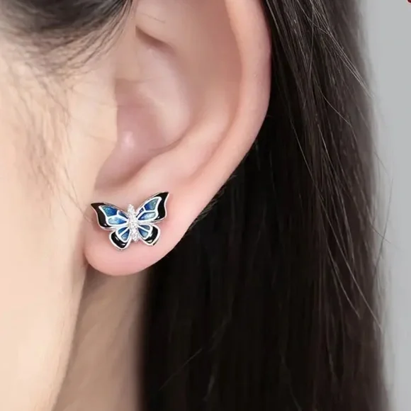 2/$30 Genuine 925 Sterling Silver Butterfly Earrings - Picture 5 of 9